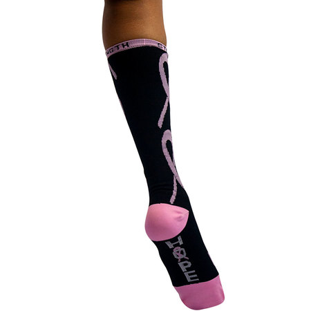 Zayaan Health Ribbon Compression Socks, Black/Pink, PR BLZH-CSRS-5BP